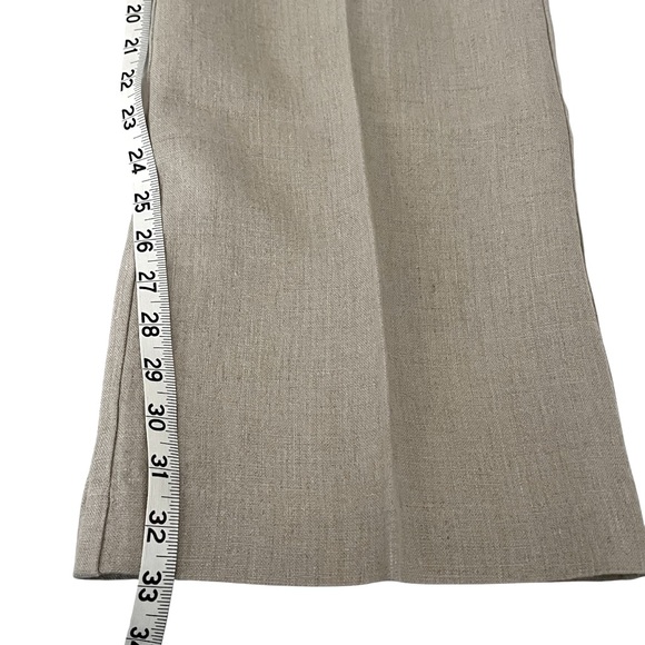 LOFT Julie Trouser Linen Pants Natural Beige Career Work Straight Leg Size 12 - Picture 11 of 12
